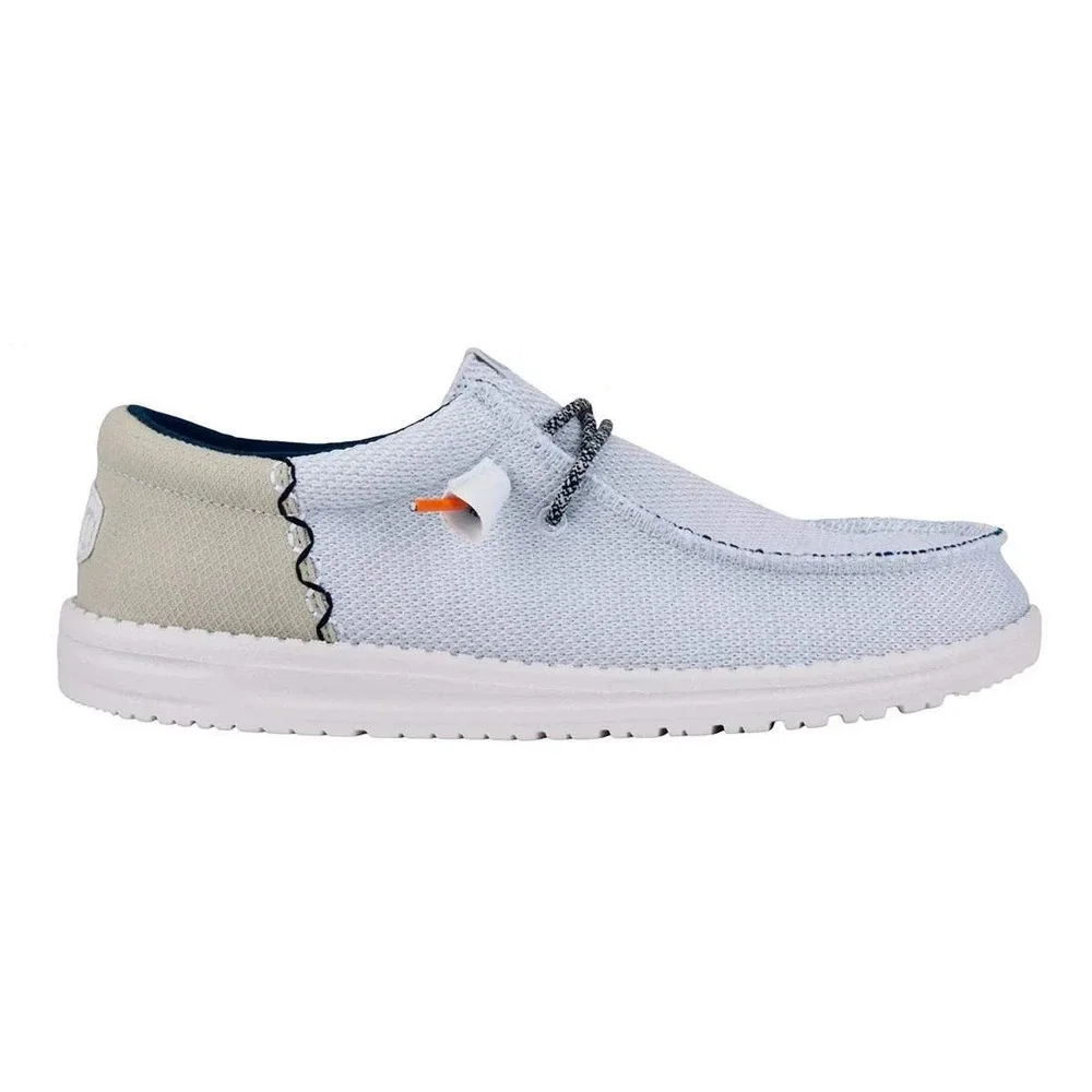 HEYDUDE Men Wally Funk Open Mesh White White Size 9 Lightweight Slip On Loafers
